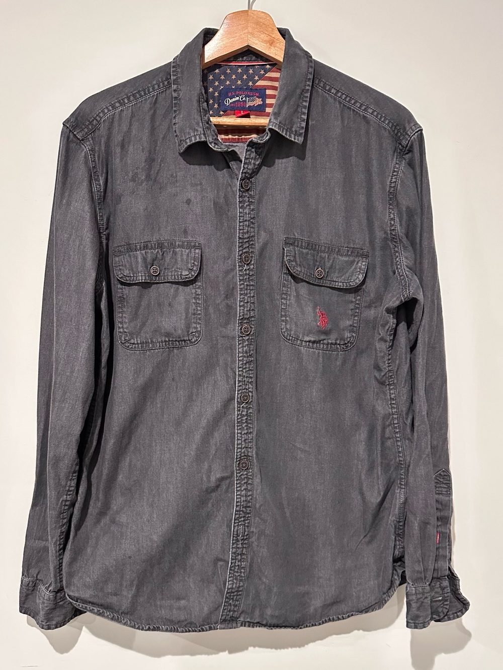U.S. Polo Assn. Washed Charcoal Button-Down Shirt - Picture 2 of 6